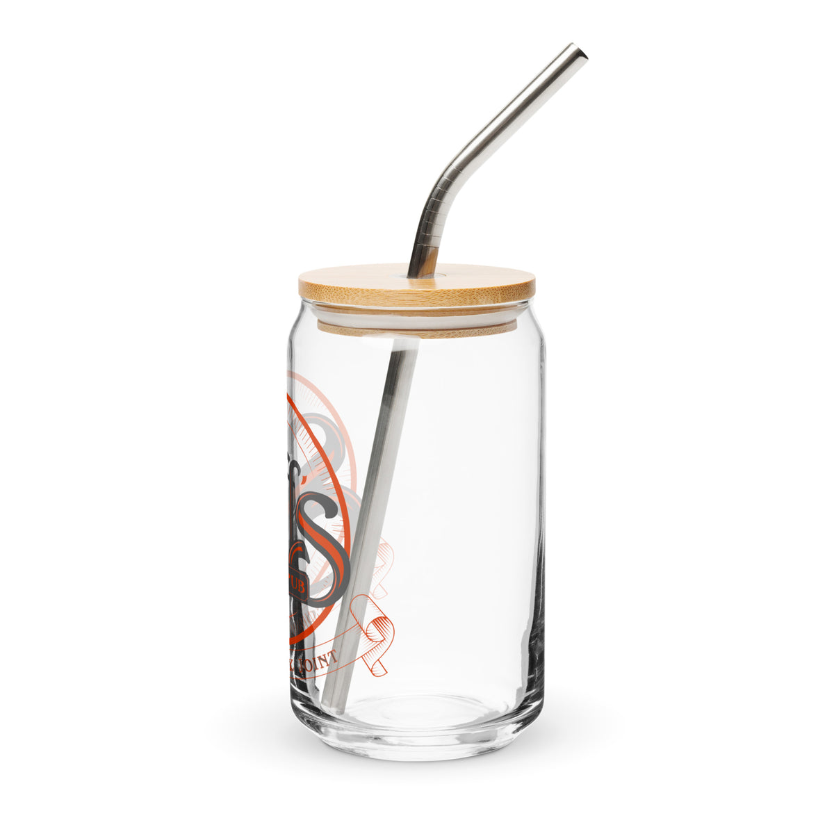 Orange Logo Can-Shaped Glass