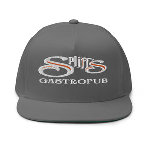 White Logo Flat Bill Cap