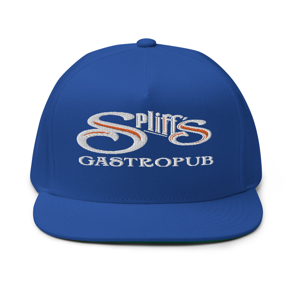 White Logo Flat Bill Cap