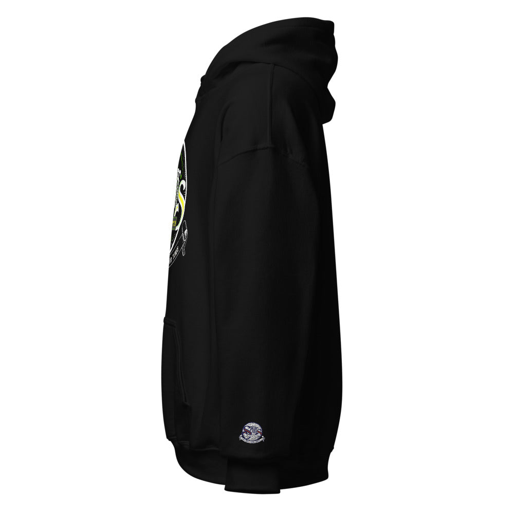 A smoking Good Time Unisex Hoodie - Black (cuff embroidery)