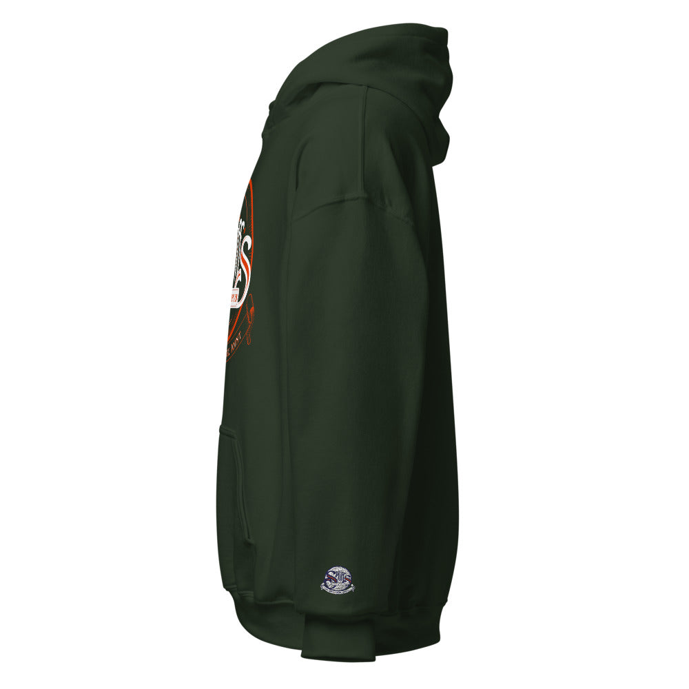 Orange Logo Unisex Hoodie - Forest Green (cuff embroidery)