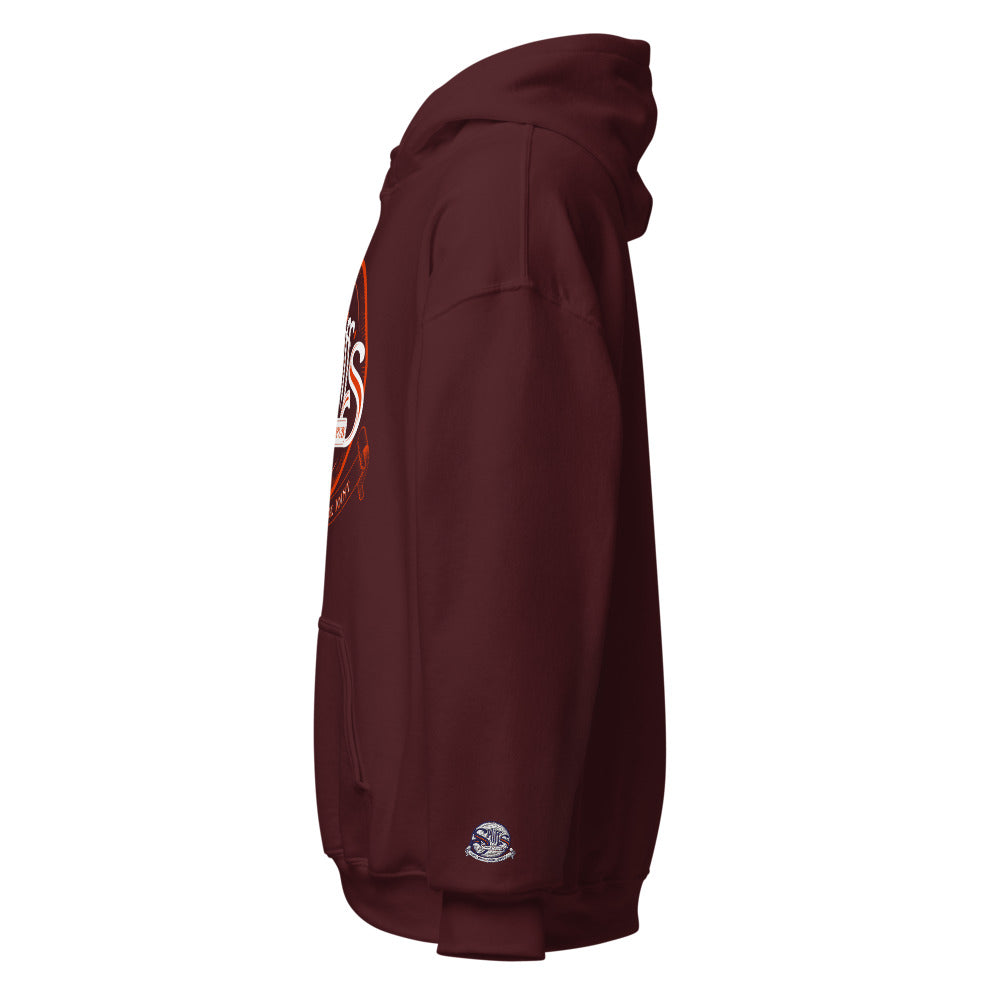 Orange Logo Unisex Hoodie - Maroon (cuff embroidery)
