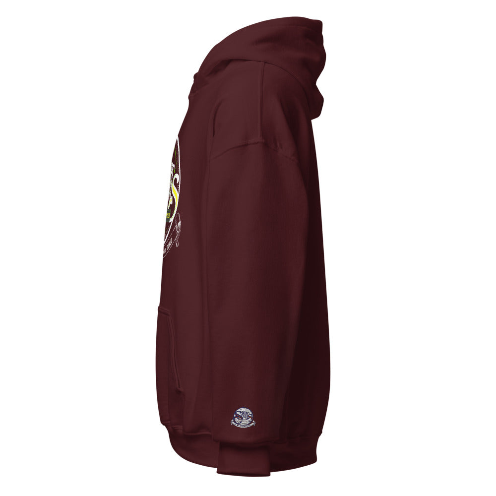 A smoking Good Time Unisex Hoodie - Maroon (cuff embroidery)
