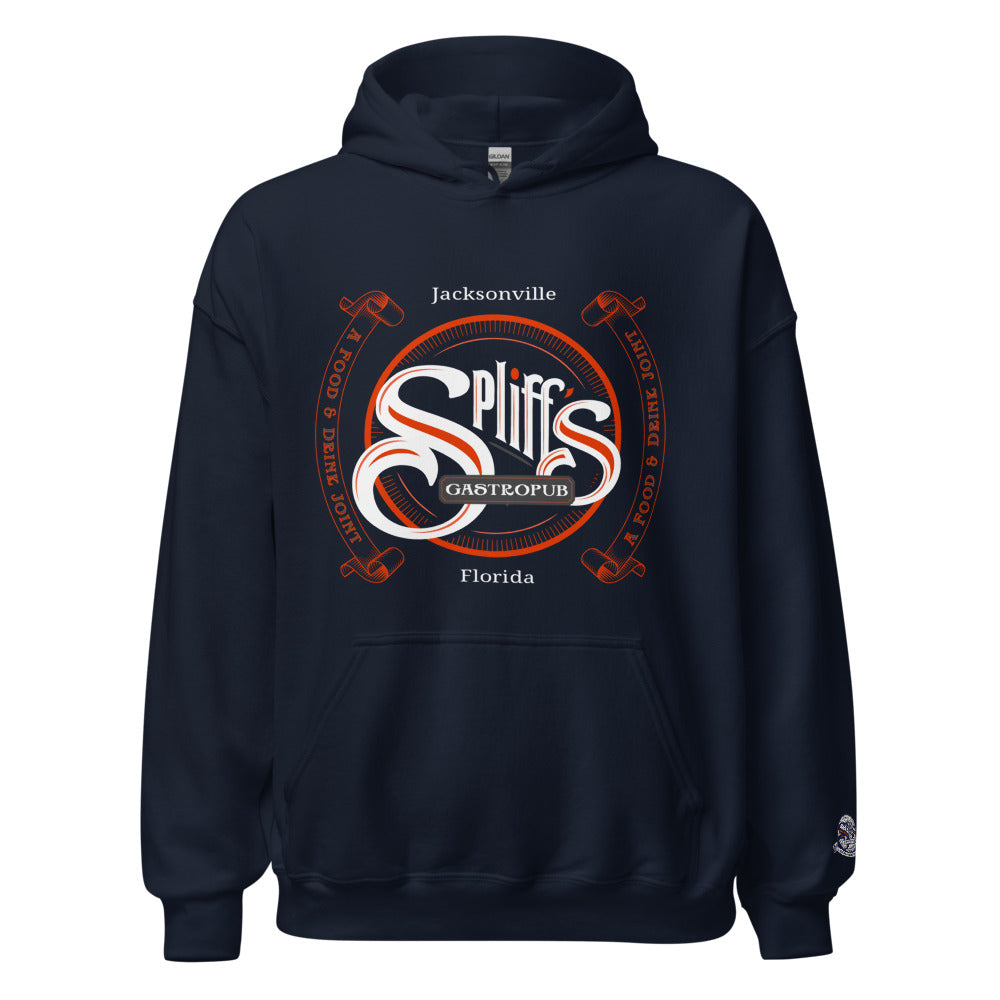 Double Banner Logo Unisex Hoodie - Navy