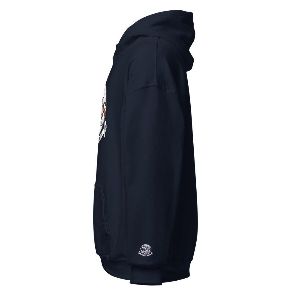 Classic Unisex Hoodie - Navy (cuff embroidery)