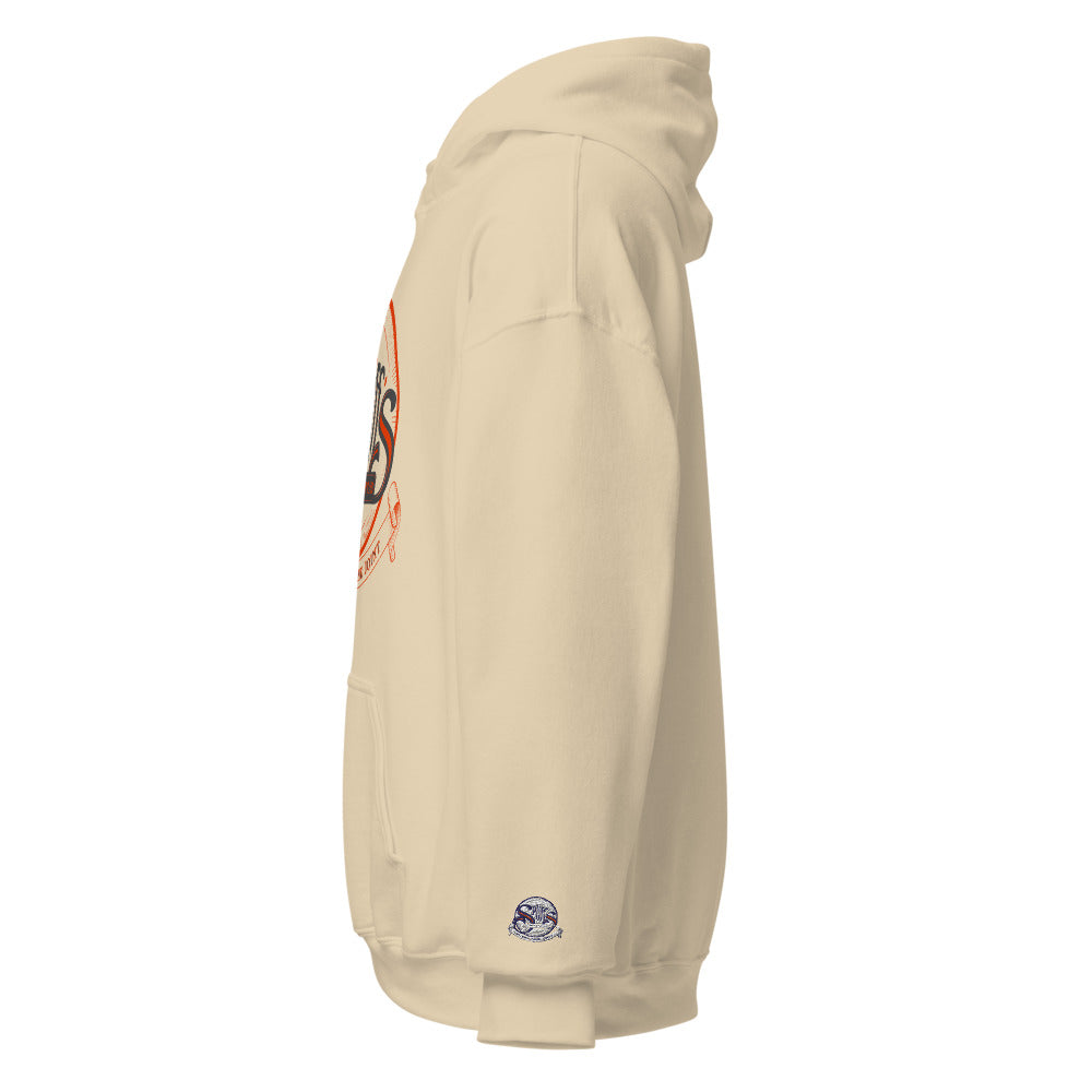 Orange Logo Unisex Hoodie - Sand (cuff embroidery)