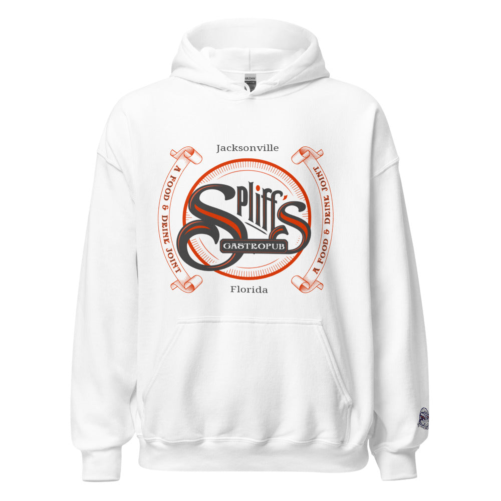 Double Banner Logo Unisex Hoodie - White