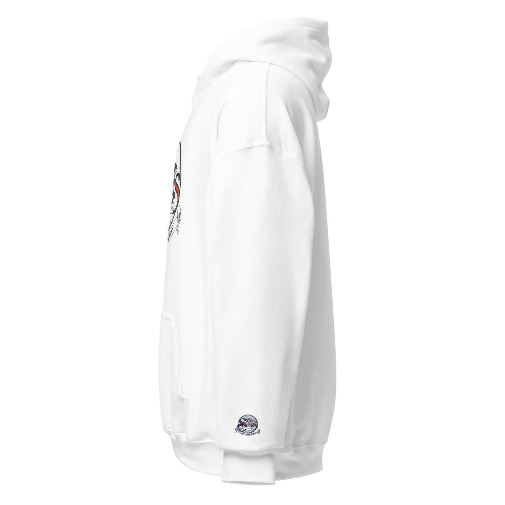 Classic Unisex Hoodie - White (cuff embroidery)