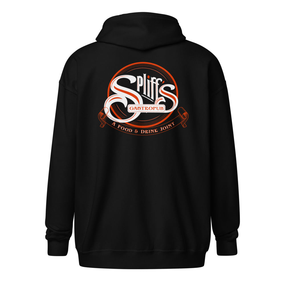 Orange Logo Unisex Zip Hoodie - Black (back)