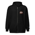 Orange Logo Unisex Zip Hoodie - Black
