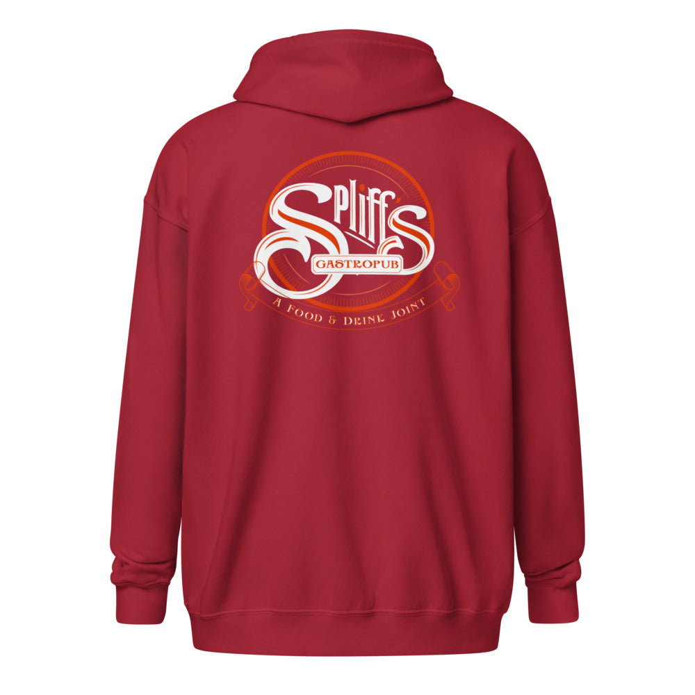 Orange Logo Unisex Zip Hoodie - Cardinal Red (back)