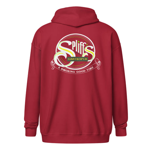 A Smoking Good Time Unisex Zip Hoodie - Cardinal Red (back)
