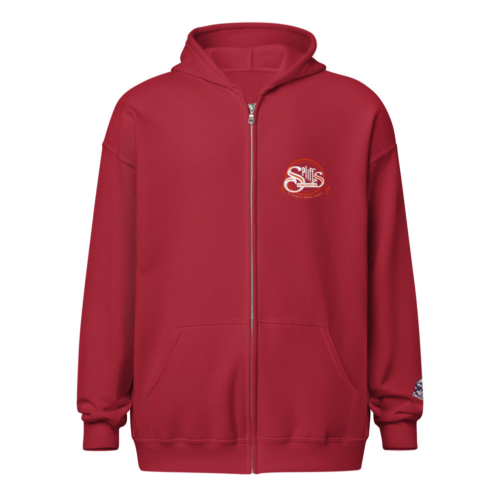 Orange Logo Unisex Zip Hoodie - Cardinal Red