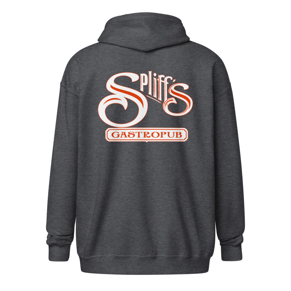 Alternate Logo Unisex Zip Hoodie - Dark Heather (back)