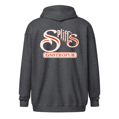Alternate Logo Unisex Zip Hoodie - Dark Heather (back)
