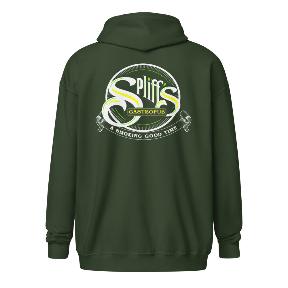A Smoking Good Time Unisex Zip Hoodie - Forest Green (back)