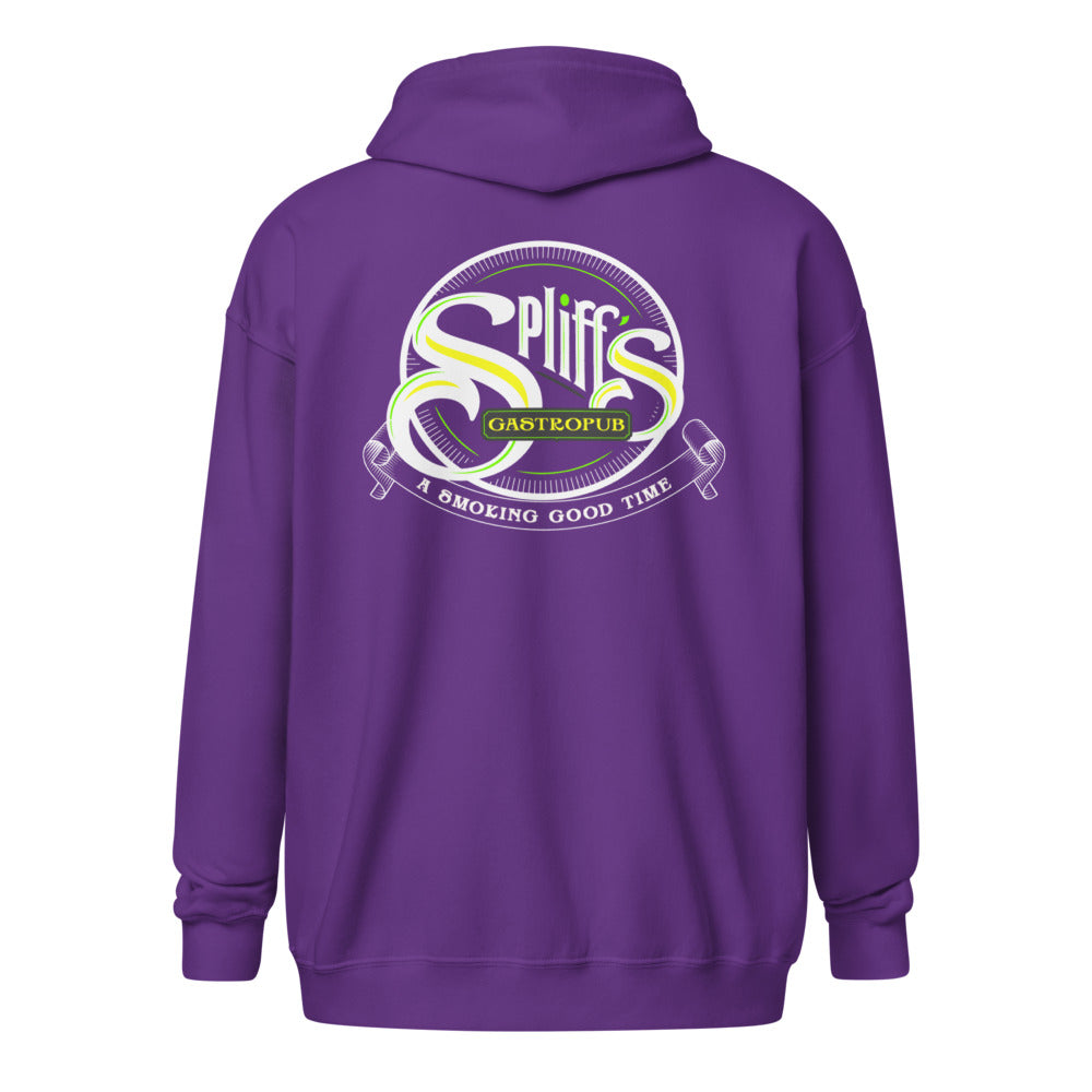 A Smoking Good Time Unisex Zip Hoodie - Purple (back)