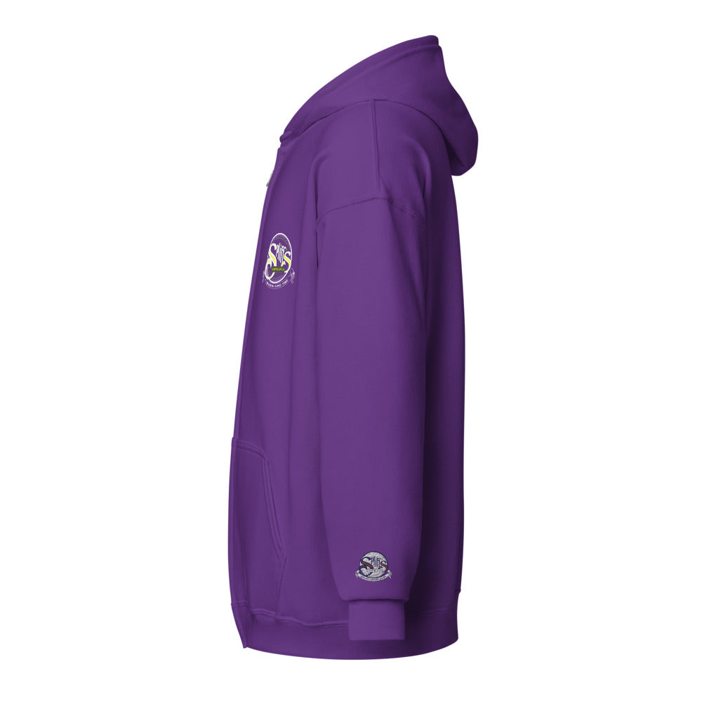 A Smoking Good Time Unisex Zip Hoodie - Purple (cuff embroidery)