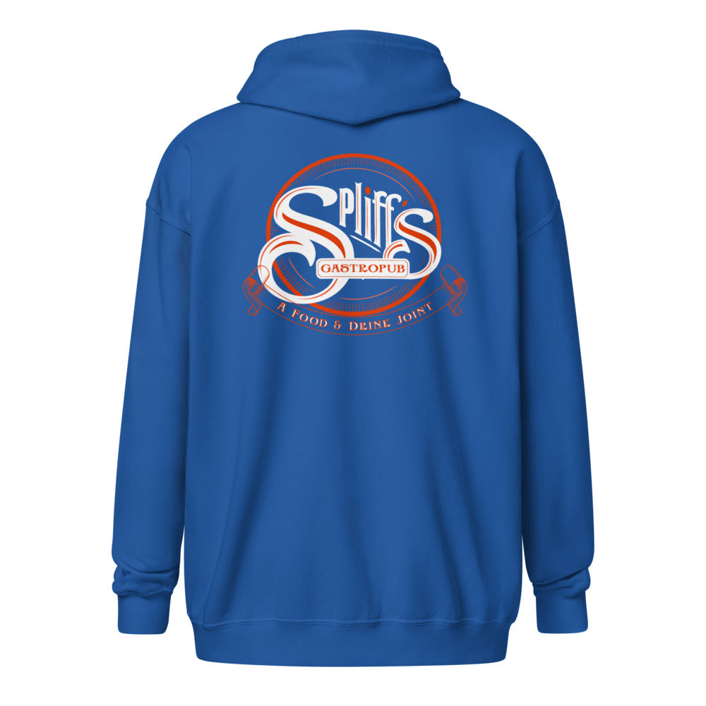 Orange Logo Unisex Zip Hoodie - Royal (back)