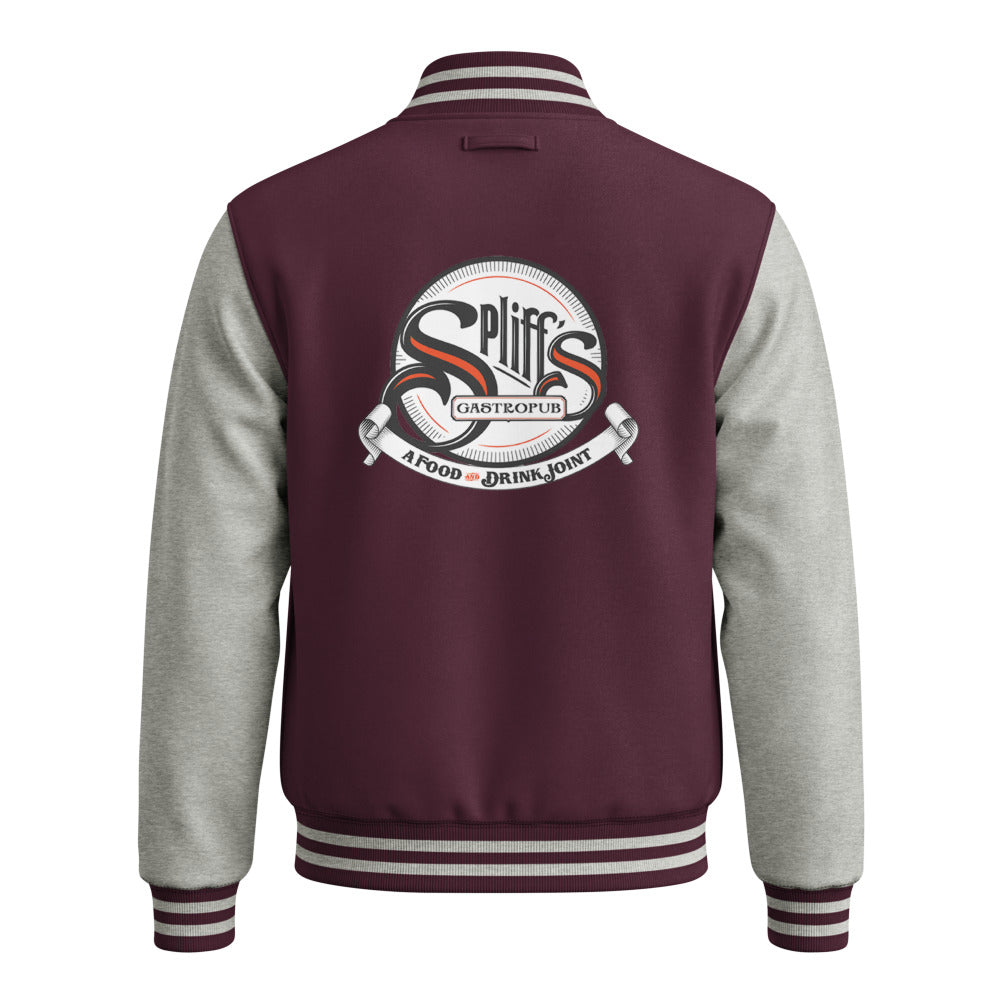 Classic Logo Letterman Jacket - Burgundy/Heather Grey (back)