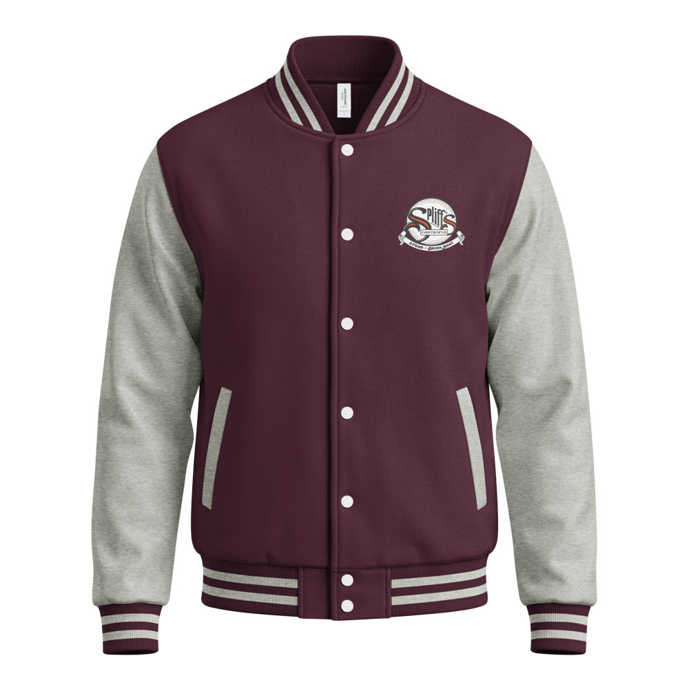 Classic Logo Letterman Jacket - Burgundy/Heather Grey