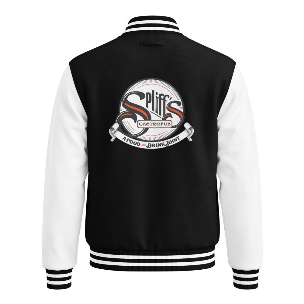 Classic Logo Letterman Jacket - Jet Black/Arctic White (back)