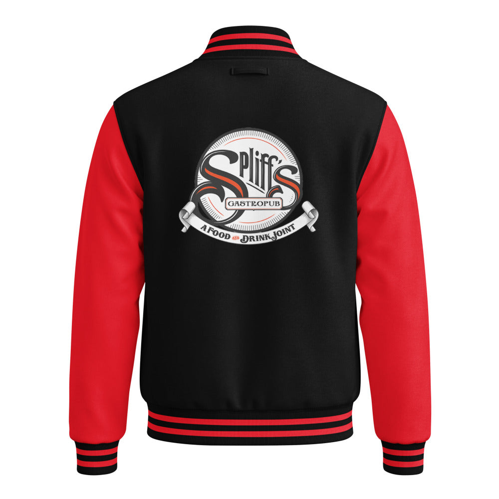 Classic Logo Letterman Jacket - Jet Black/Fire Red (back)