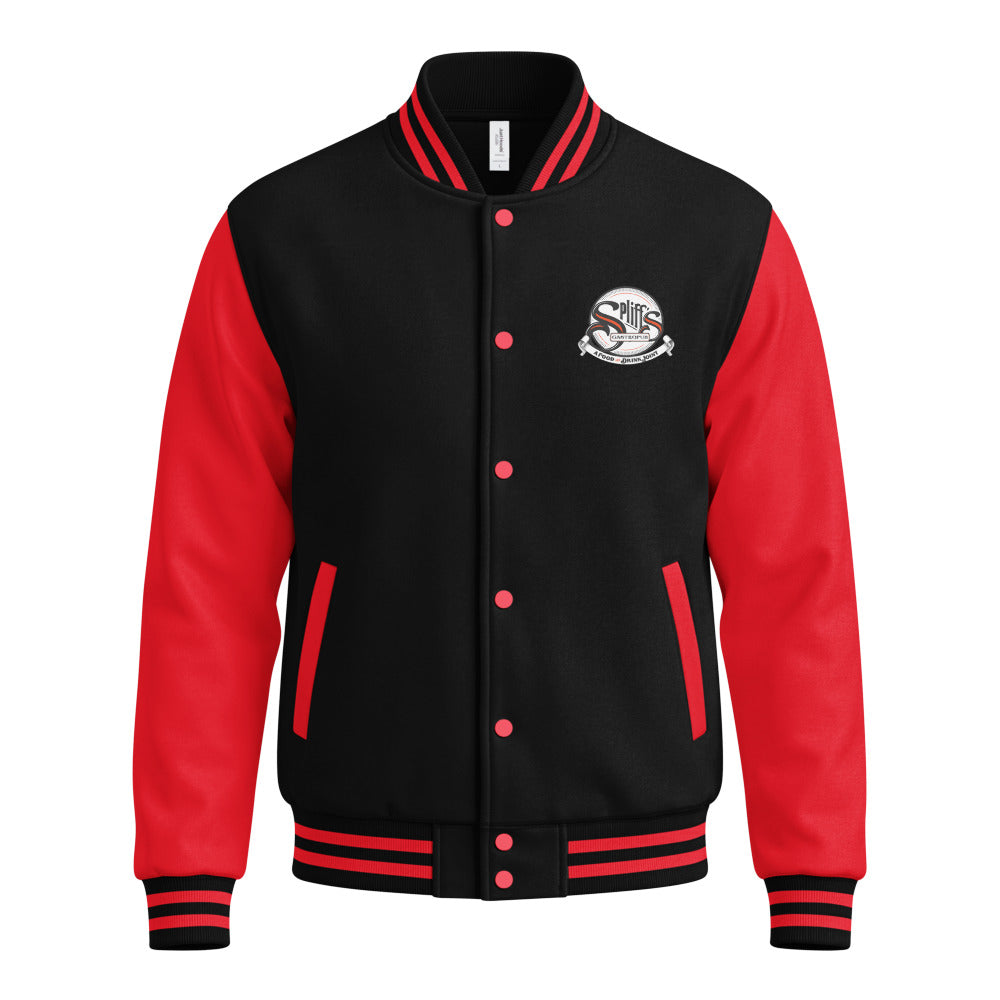 Classic Logo Letterman Jacket - Jet Black/Fire Red