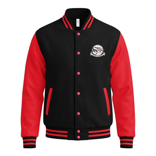 Classic Logo Letterman Jacket - Jet Black/Fire Red