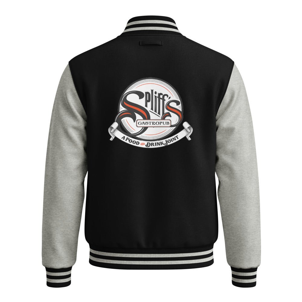 Classic Logo Letterman Jacket - Jet Black/Heather Grey (back)