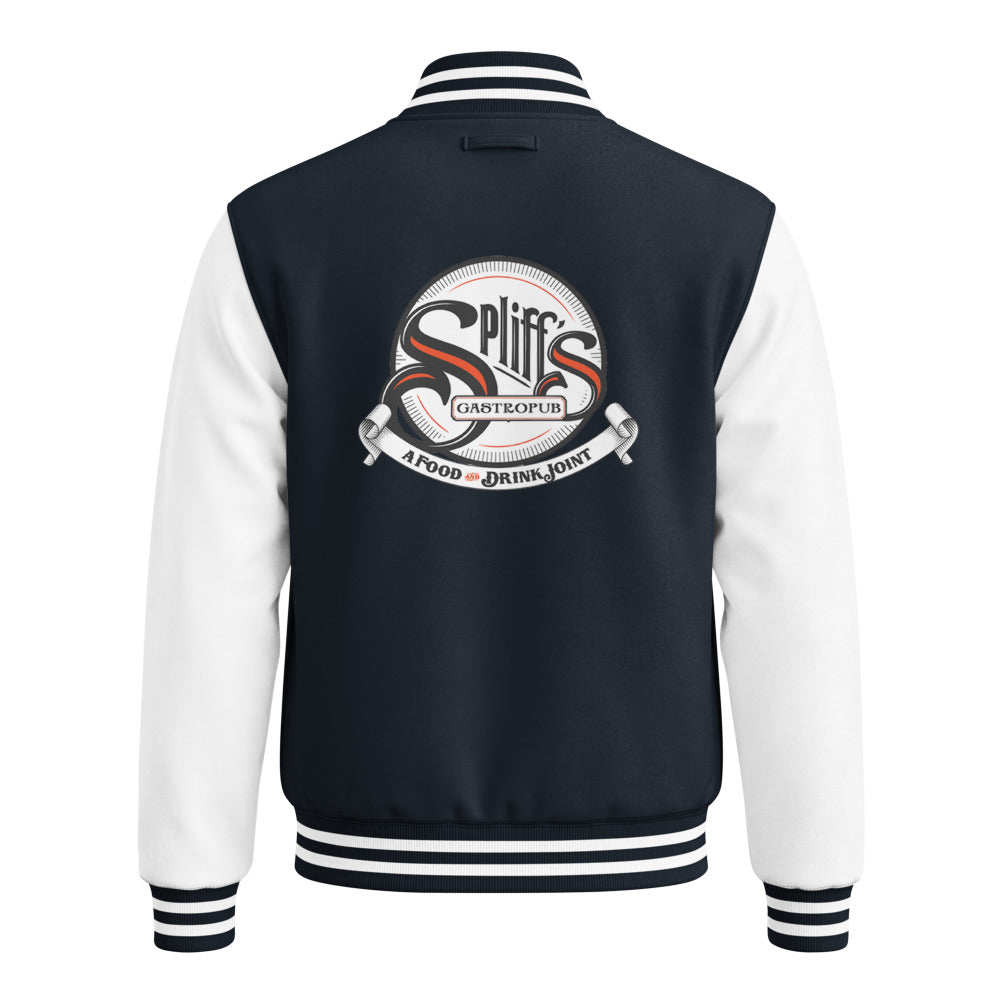Classic Logo Letterman Jacket - Oxford Navy/Arctic White (back)